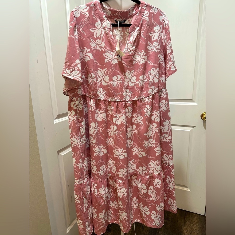 BloomChic Plus Size 3XL Floral Print Notched Collar Maxi Dress us22-24